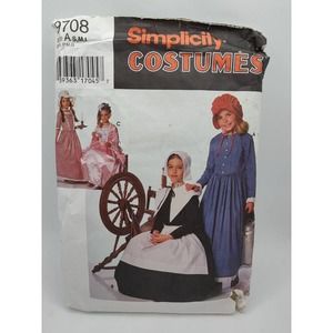 Pilgrim, Princess, or Lady Vintage Costume Pattern Girls